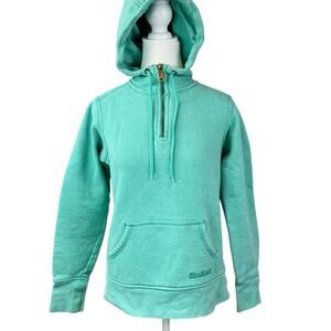 Carhartt Teal 1/4 Zip Hoodie Pullover Sweatshirt Size XS